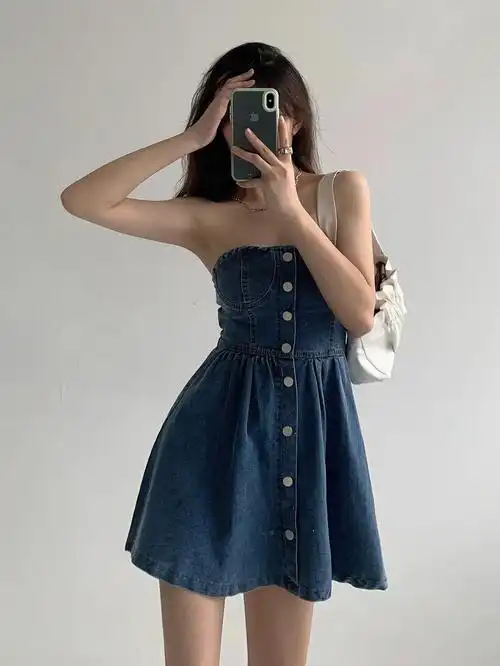 好看性感牛仔连衣裙