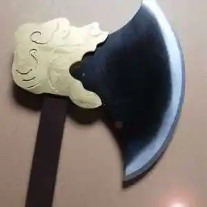 全木质仿真双斧舞台影视表演道具水浒传兵器斧头李逵兵器大板斧