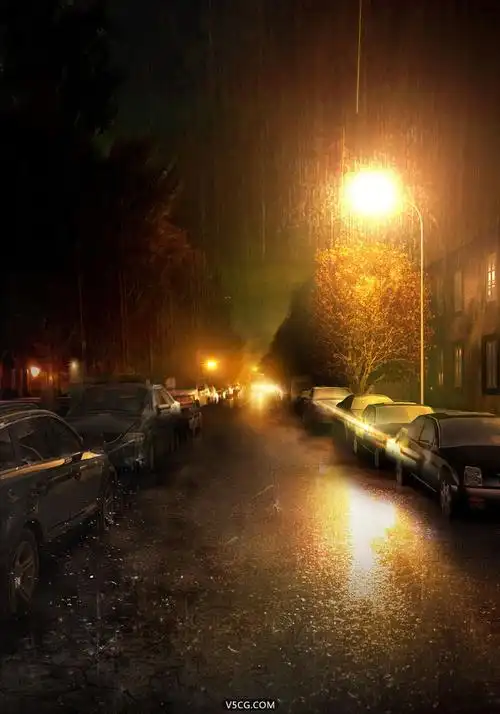 [资料]下雨的夜晚,临摹照片!
