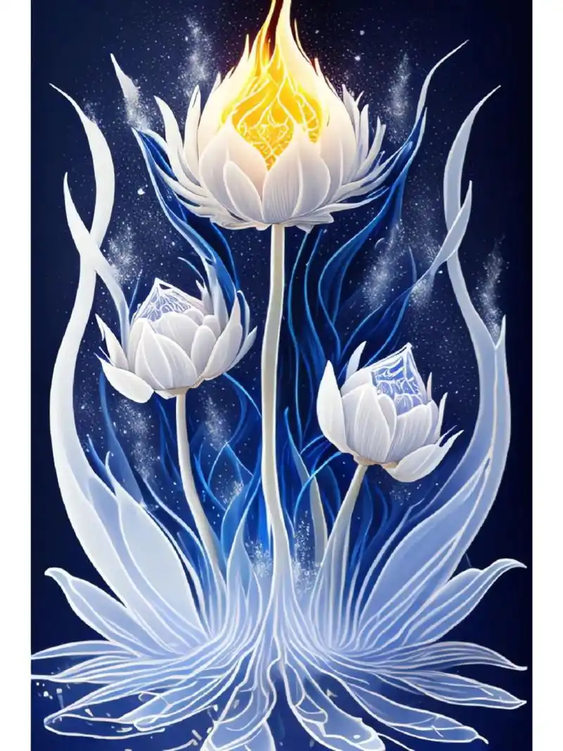 蓝色莲花 ,佛光普照,佛缘,试试这个壁纸! #ai绘画