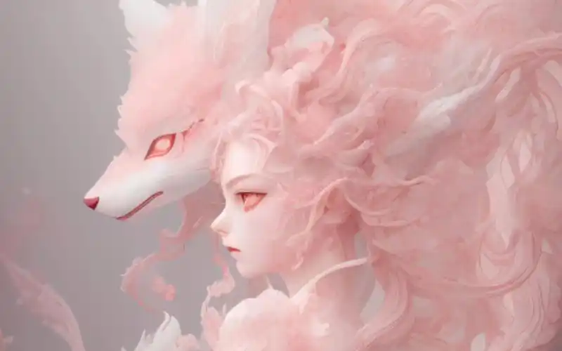 涂山"粉粉",传说中的狐妖手机壁纸头像,背景图