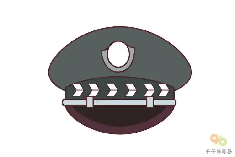 警察帽简笔画_帽子简笔画