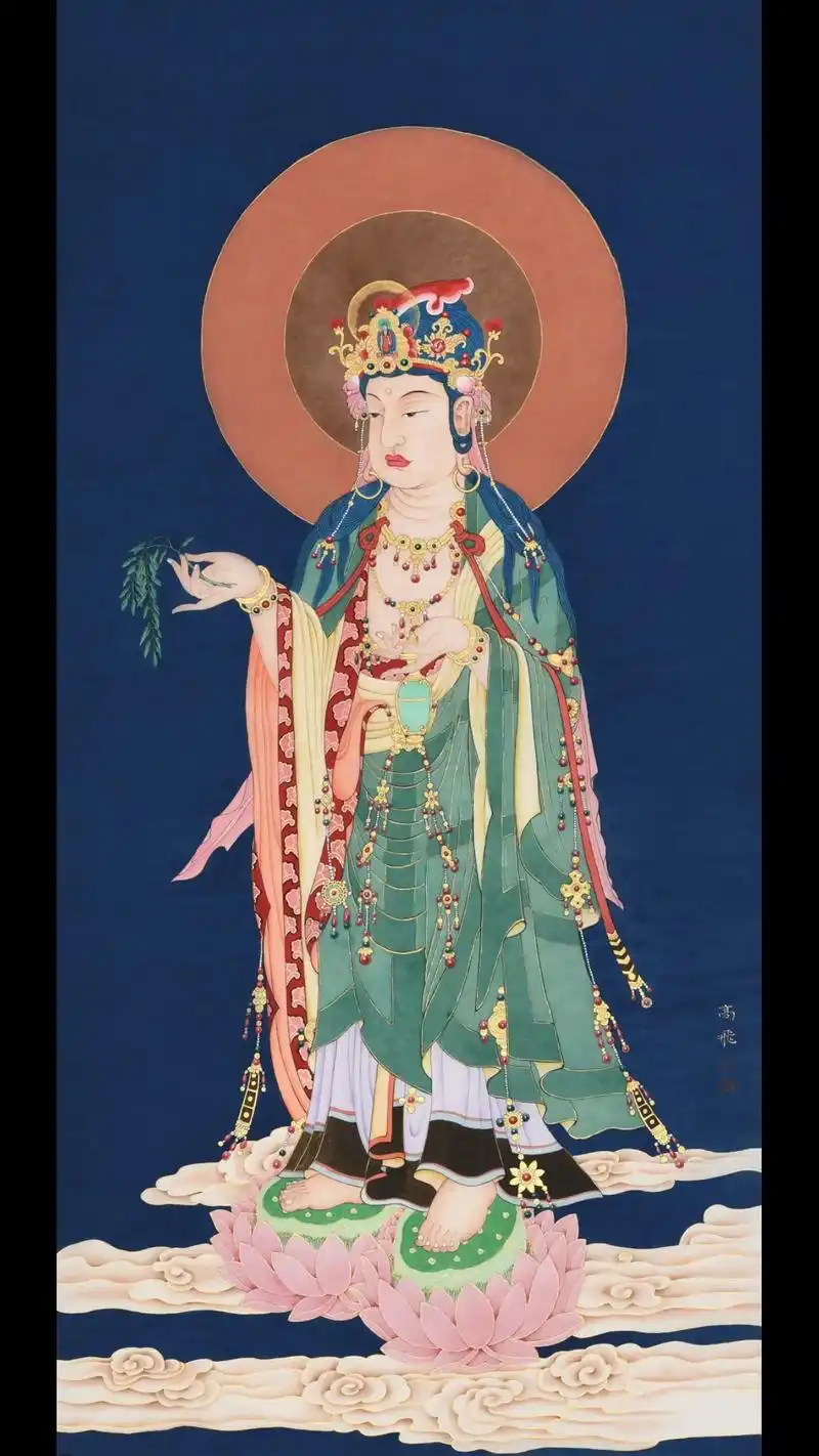 敦煌观音大士像.#国画 #国风古韵 #敦煌 #观音 - 抖音