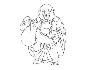 和尚简笔画 布袋和尚简笔画图片