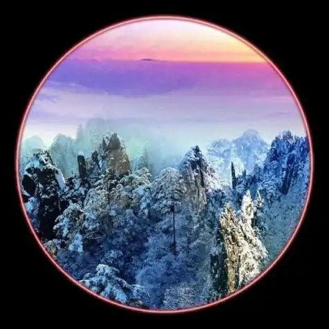 特别好看风景头像创意圆形冬天雪景是不是很美