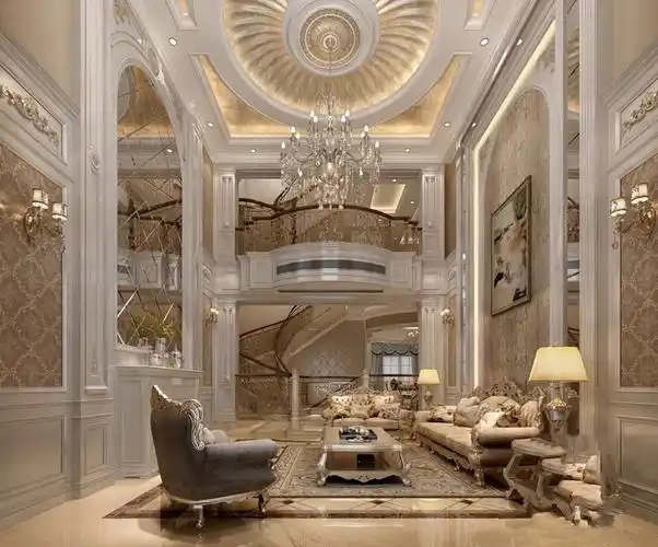 大户型豪华欧式别墅客厅装修效果图