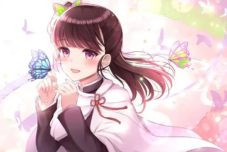 鬼灭之刃 栗花落香奈乎 春天气息 蝴蝶 动漫女孩-动漫壁纸 - 壁纸之家