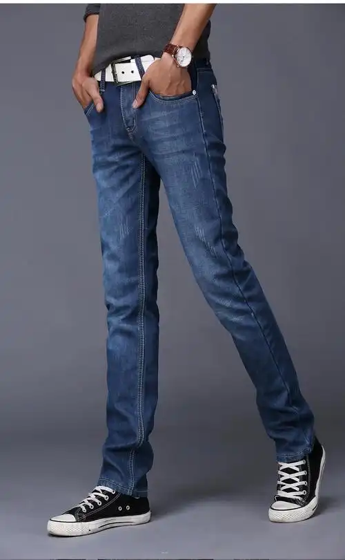 新款薄款男士牛仔裤男青年夏季直筒潮流宽松商务休闲长裤子男大码