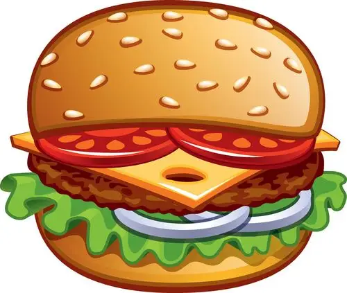 矢量汉堡包插画矢量素材,矢量汉堡包插画模板下载,卡通汉堡包,美食