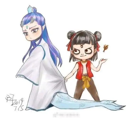 哪吒和敖丙的q版形象真的好可爱啊