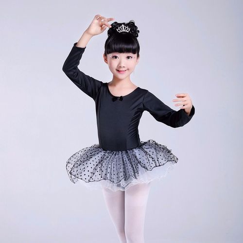 儿童舞蹈服女童芭蕾舞裙练功服长袖幼儿园元旦演出服表演服秋冬季