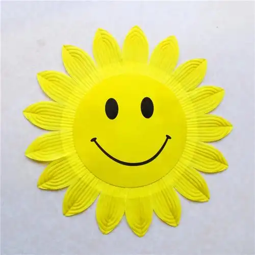 笑脸太阳花五一六一运动会开幕式手翻花儿童舞蹈道具笑脸文字定做