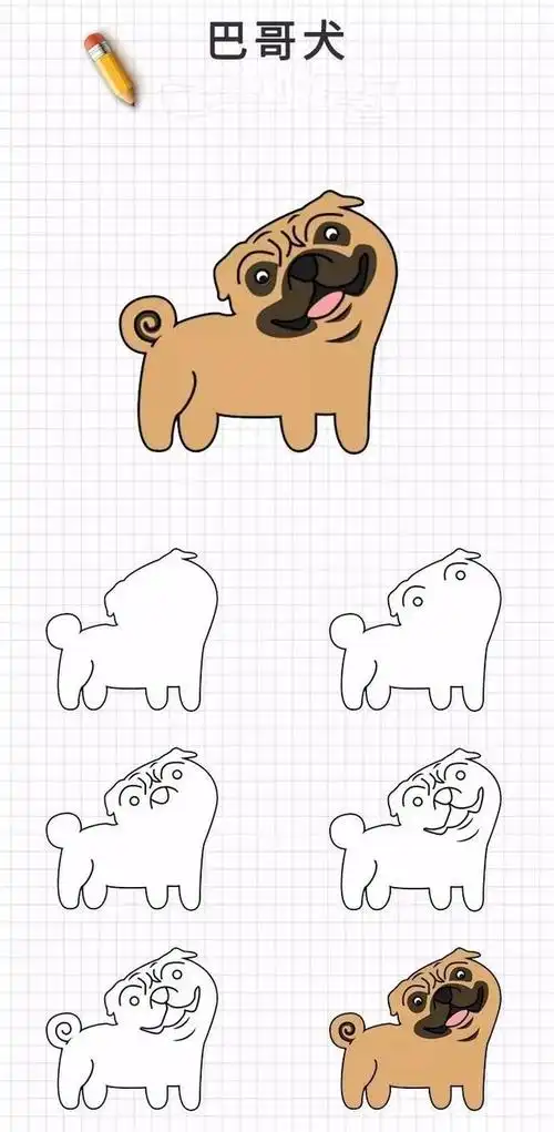 狗头怎么画简笔画,狗头怎么画(20种狗狗画法大全)