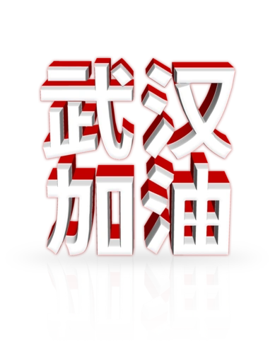 武汉加油3d立体字