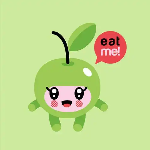 印花矢量图 卡通 水果 苹果 拟人 免费素材