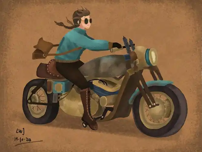 骑摩托车的女孩