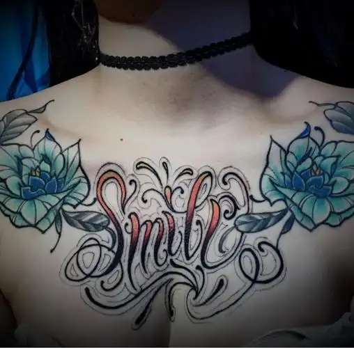 花胸_纹身图案手稿图片_龙龙的纹身作品集