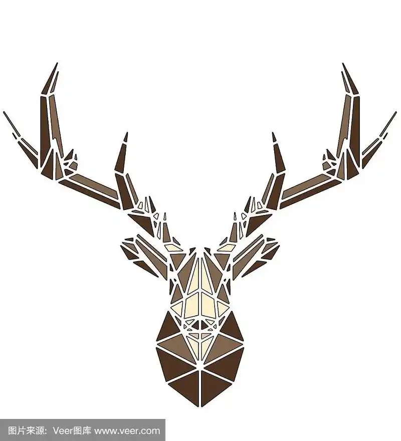 美丽的鹿几何三角形造型设计