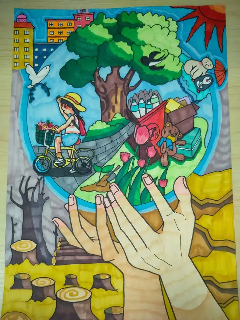 2024年教育系"植此青绿61环保同行"绘画大赛获奖作品新鲜出 - 抖音
