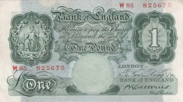 英国nd1928年版1 pound纸钞