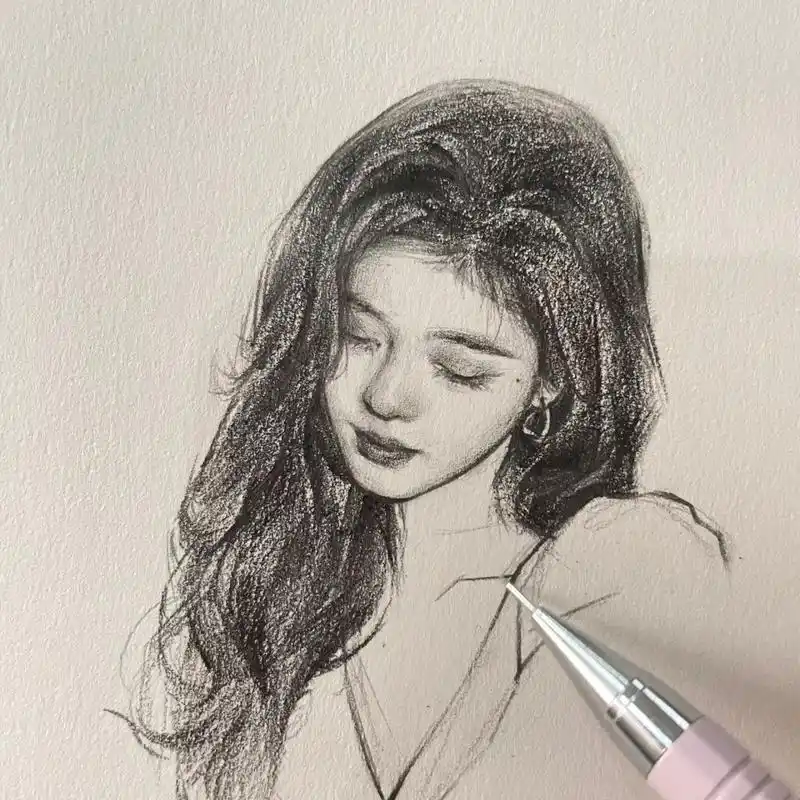 手绘头像|鞠婧祎(附过程 6161616161616161 饭点了