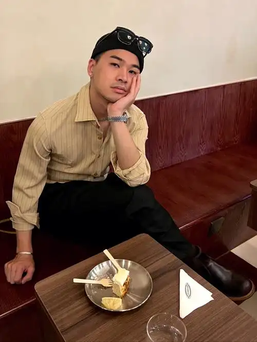 172男生ootd戴珍珠的坏男孩