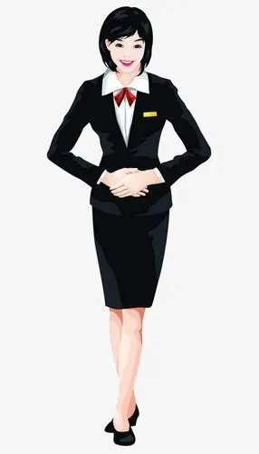 黑色西装女【高清png素材】-90设计
