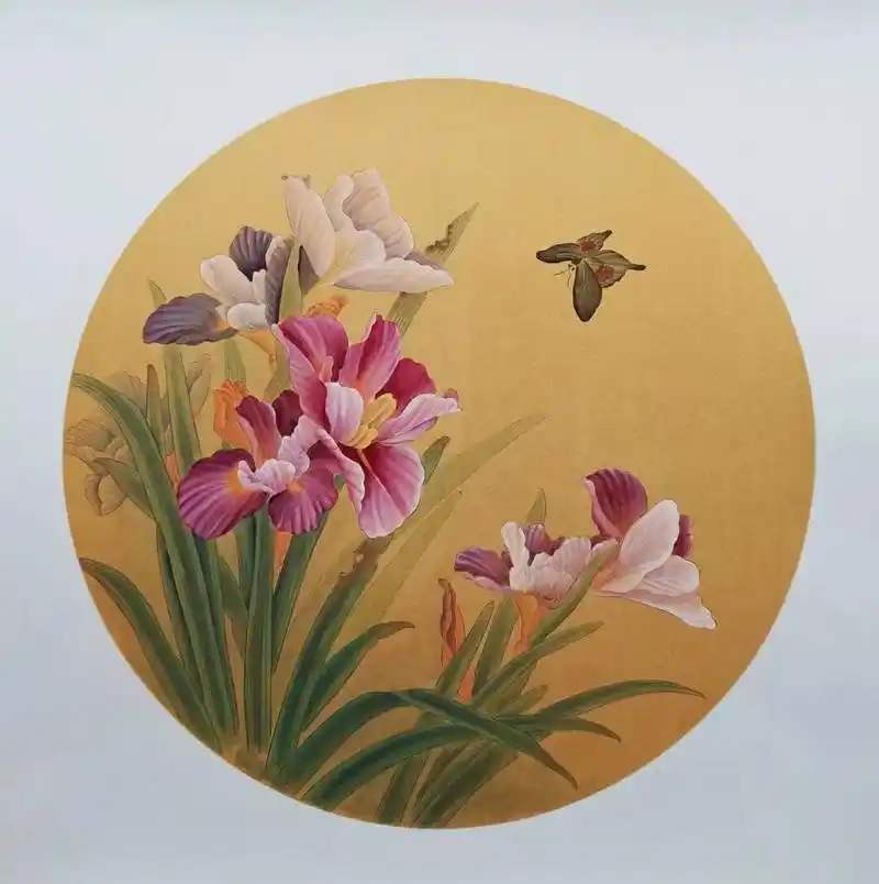 50*50圆形卡纸,国画工笔花鸟 工笔花鸟,小品