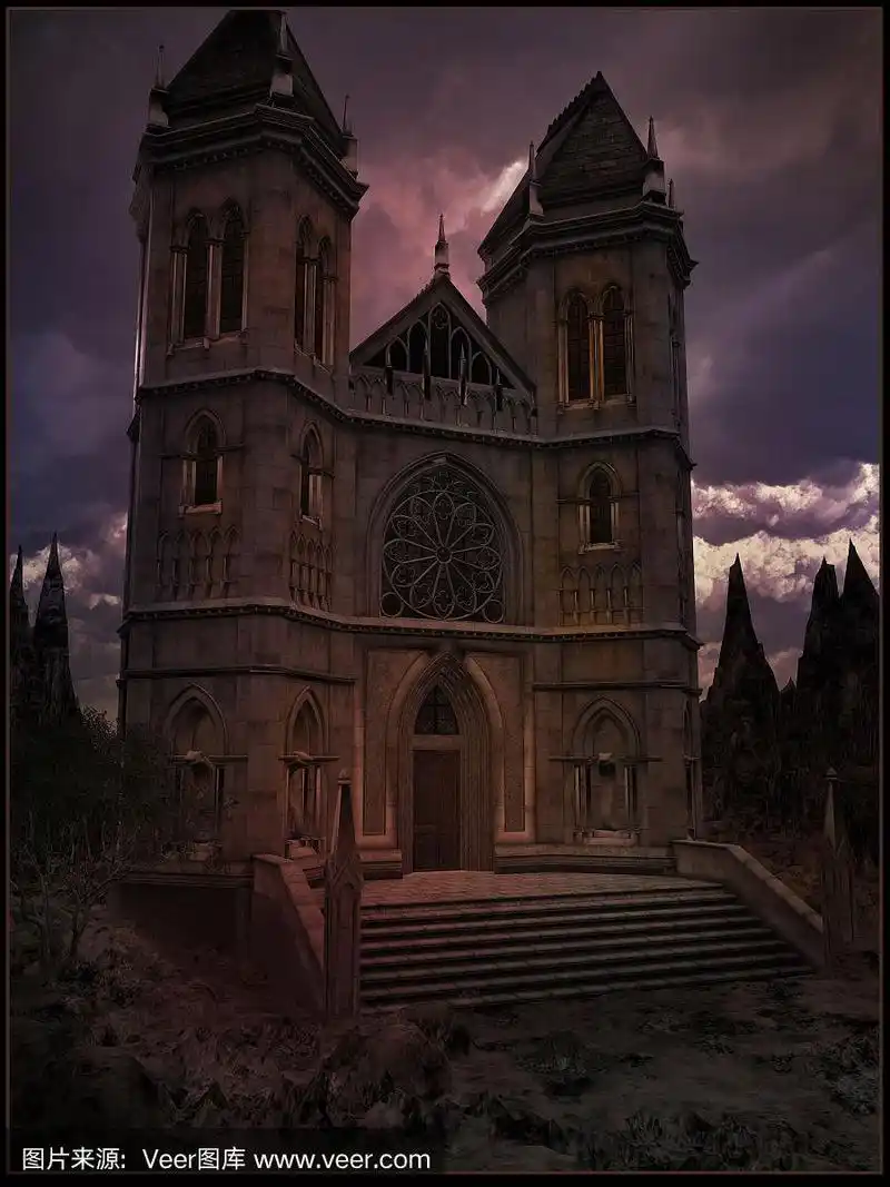 黑暗的哥特式城堡