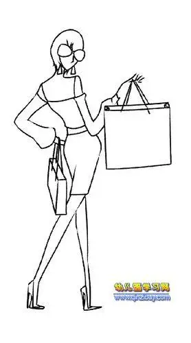 逛街的模特简笔画2