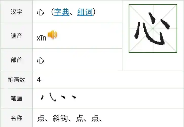 生字小课堂【心】