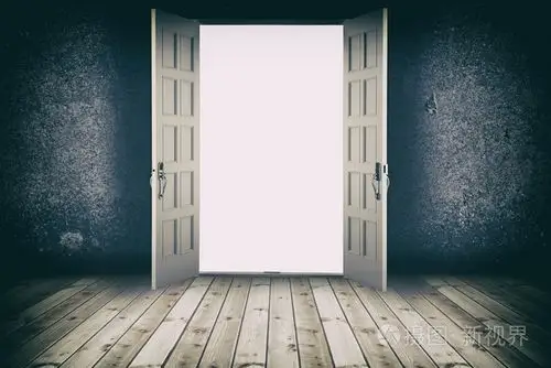 打开的门.抽象的室内背景