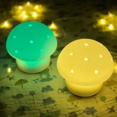 蘑菇硅胶拍拍灯小夜灯