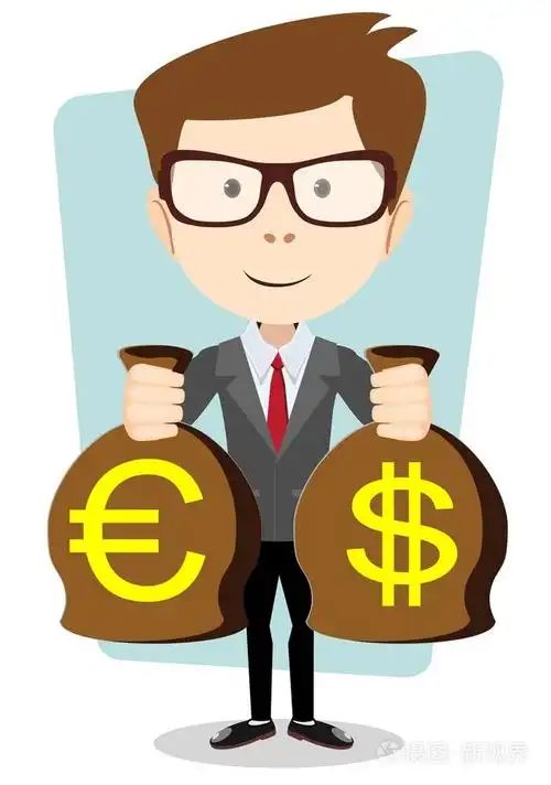 商人带了一袋黄金现金美元.矢量图