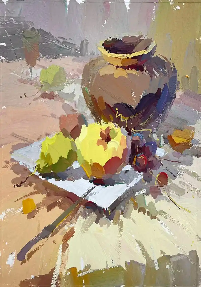 色稿详细步骤图.#美术生 #色彩静物 #水粉静物 - 抖音