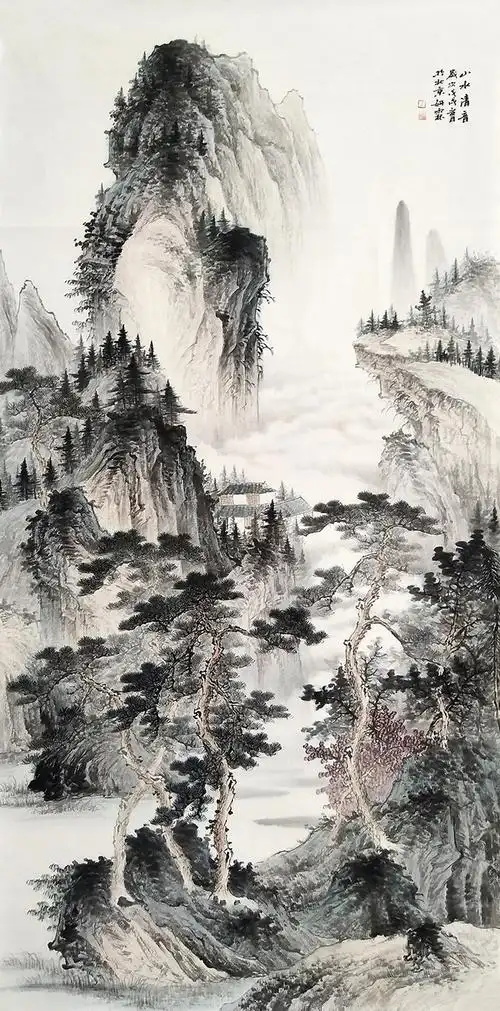 新房山水装饰画国画山水装饰景色优美