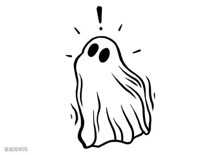超简单四步画万圣节鬼怪简笔画