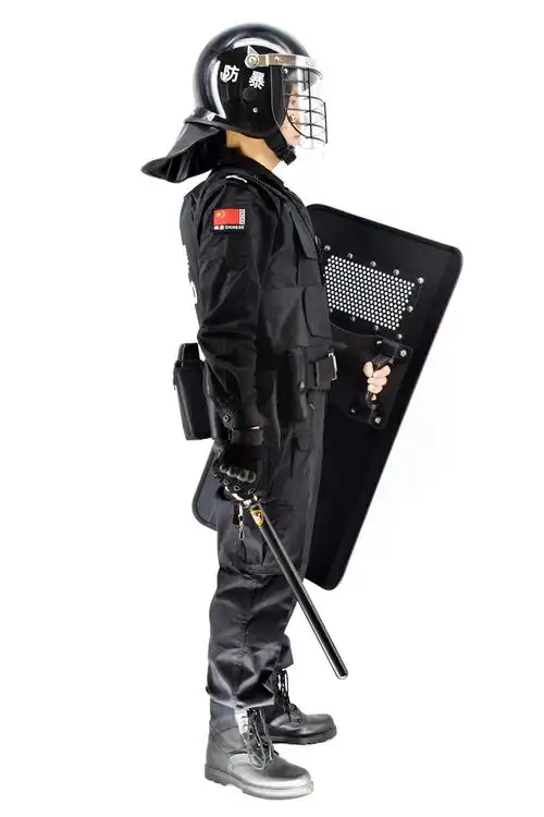 包边铝合金防暴盾牌防爆安保器材保安防身用品反恐维稳装备黑绿色