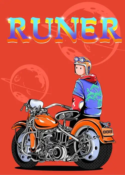 骑摩托车的小小崽