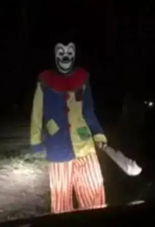 美国恐怖小丑路边"引诱"儿童在美国,恐怖小丑会在街边恐吓路人.