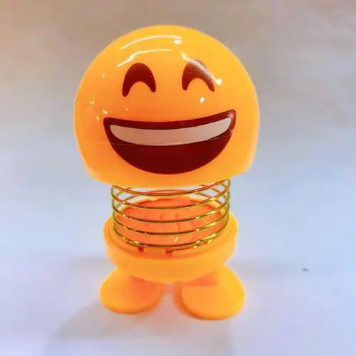 抖音同款车内摇摆饰品笑脸弹簧公仔 摇头表情公仔创意表情包玩具