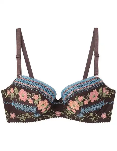 日本华歌尔洋气时尚大气复古花朵刺绣女士文胸