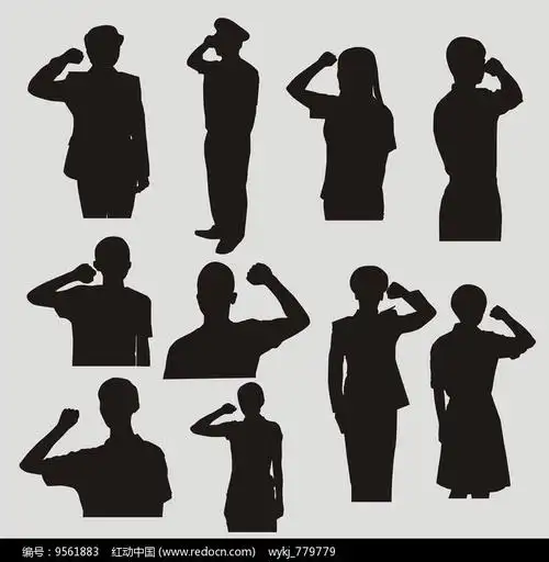 人物宣誓剪影矢量素材