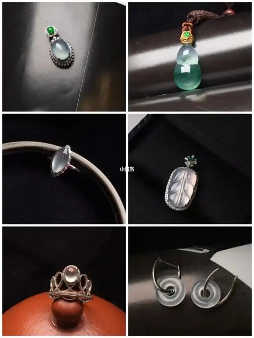 六款小精品,每件的种水都很足18k金钻高冰水蓝蛋面吊坠,冰感水润,细腻