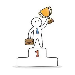 登上领奖台的商人