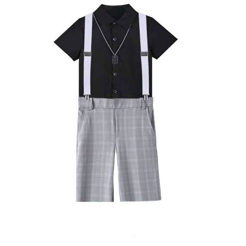 鸡你太美蔡徐坤同款背带裤套装坤坤ikun小黑子cos服学生短裤夏季