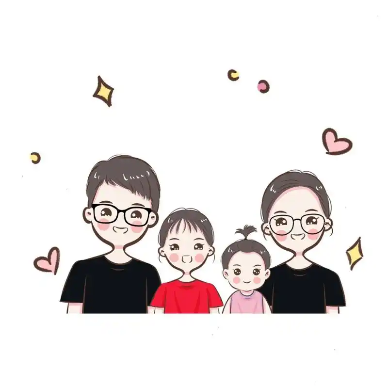 简笔画头像 | 幸福一家全家福 客稿请勿用~需要约稿可以94我哈