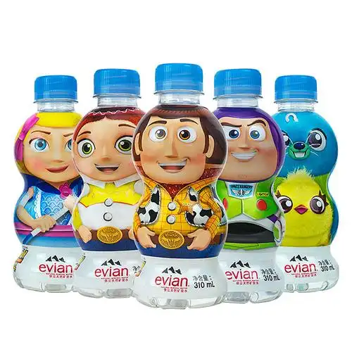 法国依云矿泉水儿童小萌瓶天然弱碱性婴儿水310ml5瓶