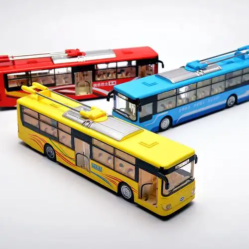 儿童合金车模城市公共汽车公交车巴士双节加长仿真开门玩具模型礼