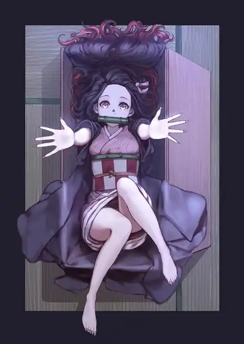 灶门祢豆子|ecode98的鬼灭之刃高清插画图片